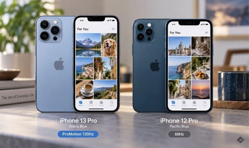 iPhone 13 Pro 120Hz, trong khi iPhone 12 Pro chỉ hỗ trợ 60Hz