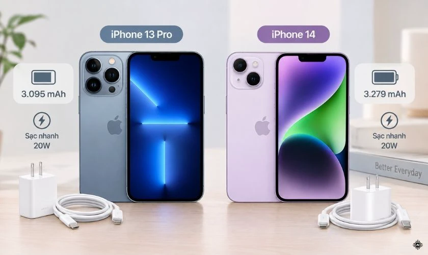 Về pin sạc: iPhone 13 Pro có thời lượng sử dụng nhỉnh hơn