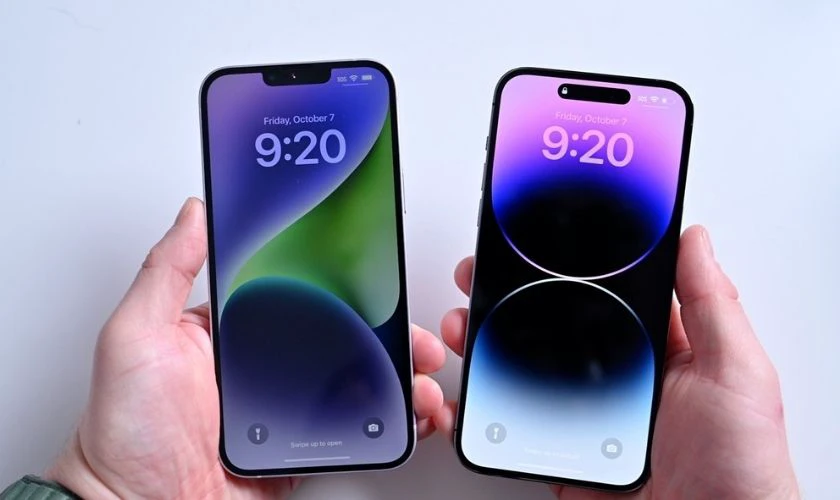 Điểm khác biệt đáng chú ý là iPhone 14 Pro được trang bị ProMotion 120Hz