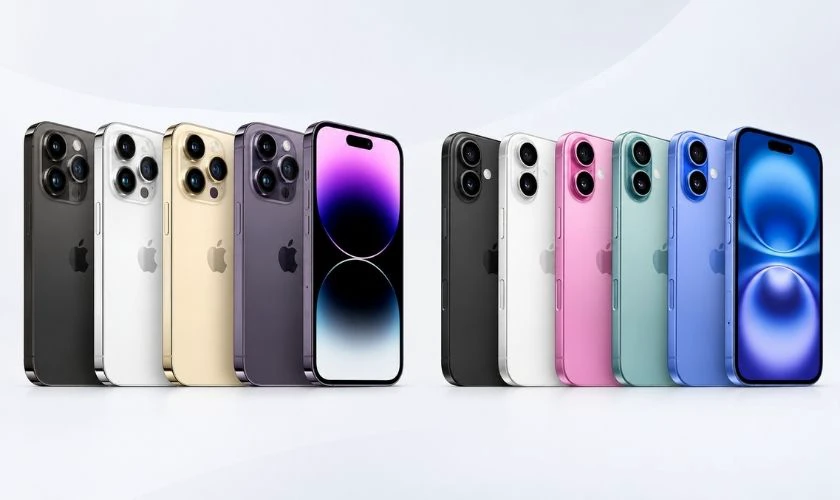 So sánh iPhone 14 Pro và 16 thường về thiết kế