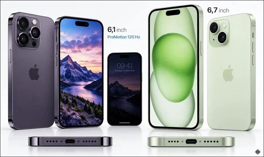 iPhone 14 Pro trang bị màn hình OLED Super Retina XDR 6,1 inch