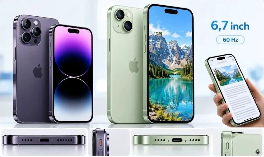 iPhone 15 Plus có màn hình OLED Super Retina XDR 6,7 inch