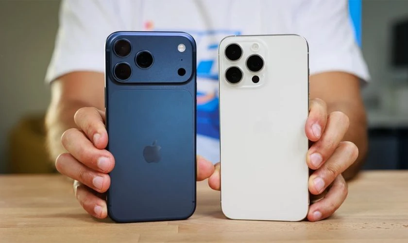 So sánh iPhone 15 Pro Max và 17 Pro Max về thiết kế