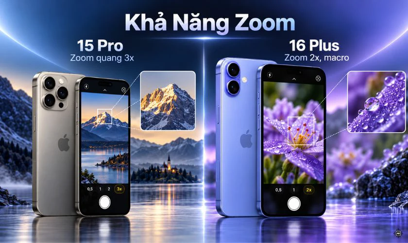 iPhone 15 Pro có tele 3x, 16 Plus hỗ trợ macro