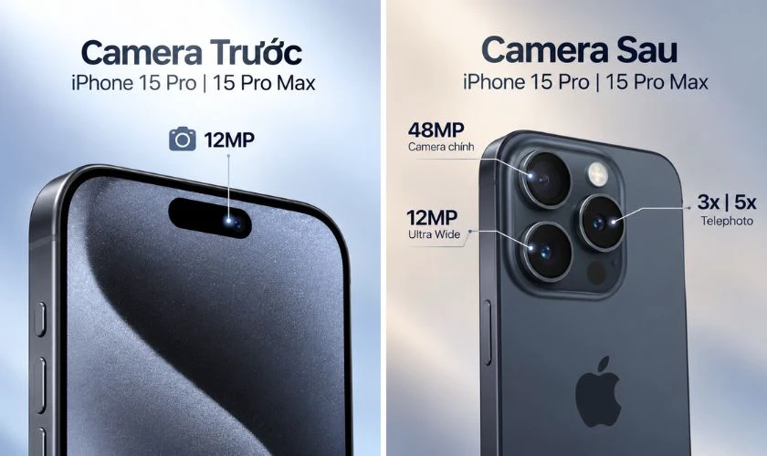 So sánh iPhone 15 Pro và 15 Pro Max về camera