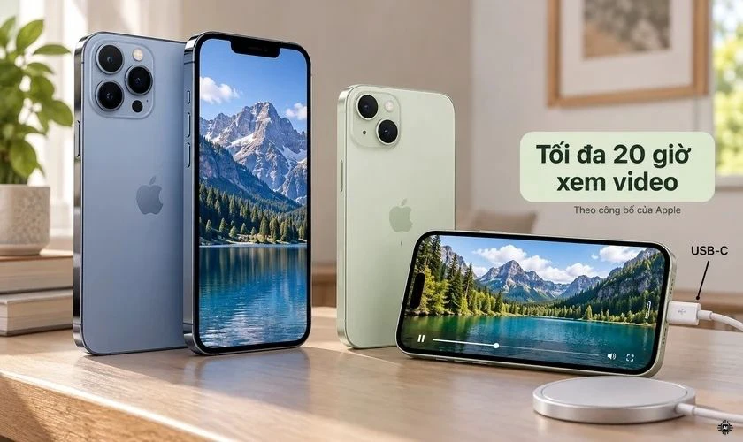 iPhone 15 có thời lượng xem video theo công bố lên đến 20 giờ