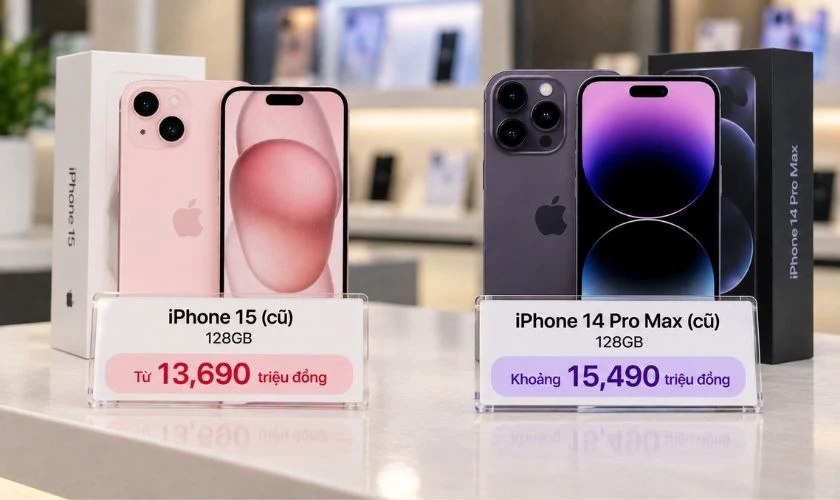 iPhone 14 Pro Max và iPhone 15 đều được bán máy cũ