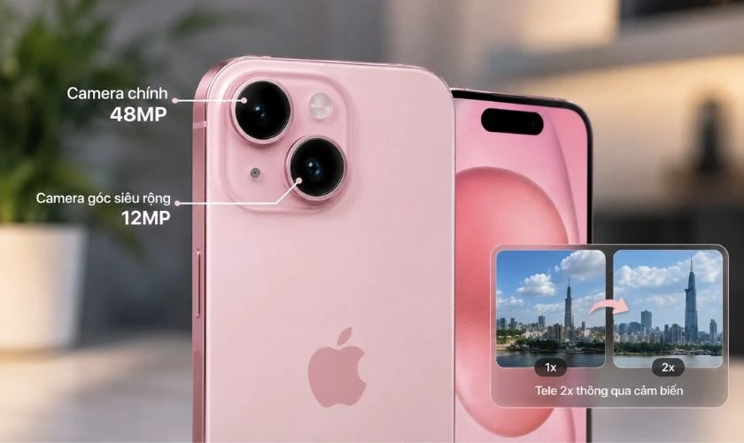 iPhone 15 được trang bị hệ thống camera kép