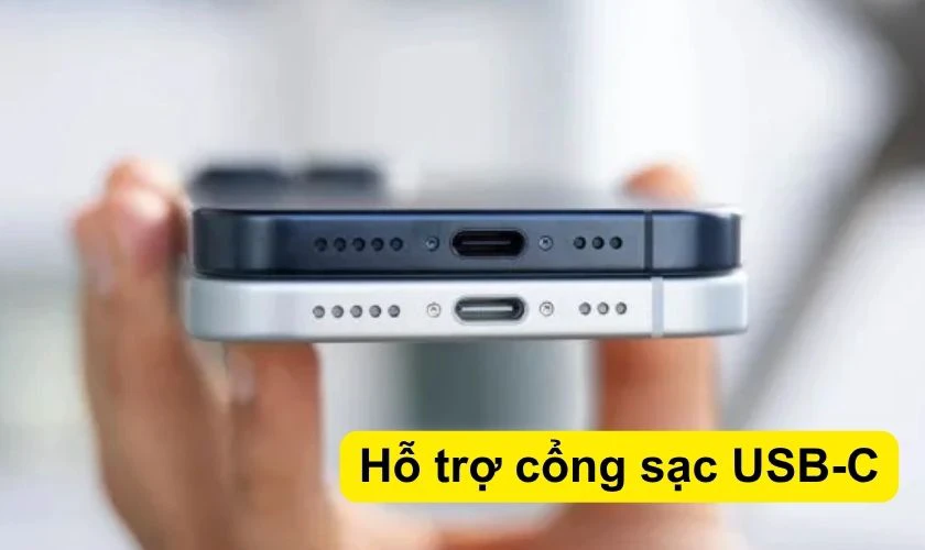 Trên iPhone 15 và iPhone 15 Pro đều sử dụng cổng sạc USB-C