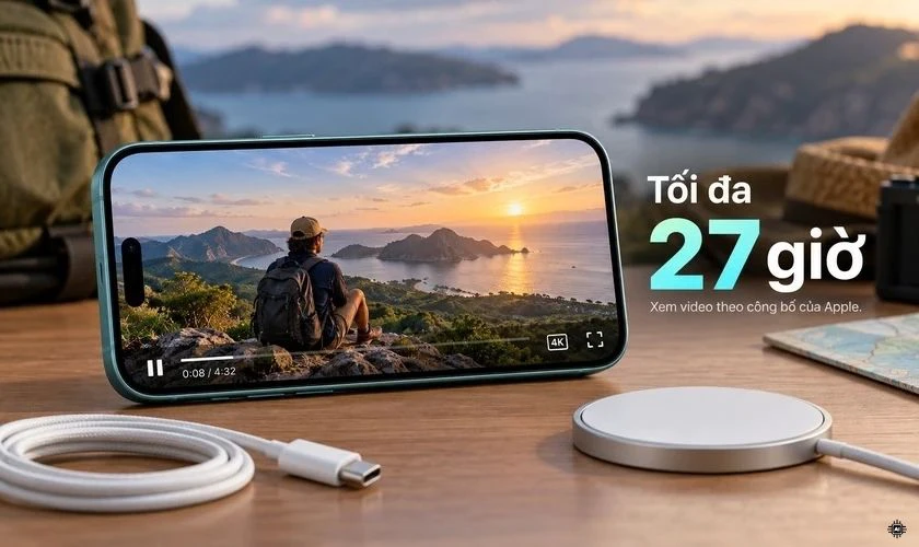 iPhone 16 Plus có thời lượng xem video được công bố lên đến 27 giờ
