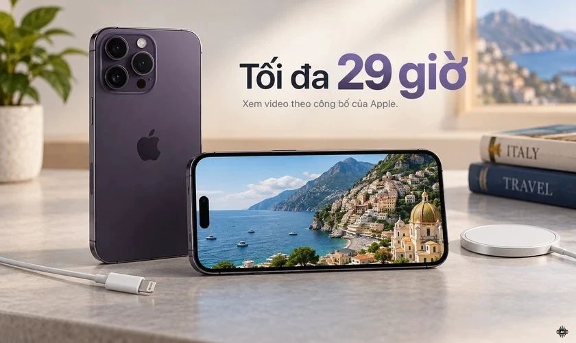 iPhone 14 Pro Max hỗ trợ thời gian xem video lên đến 29 giờ