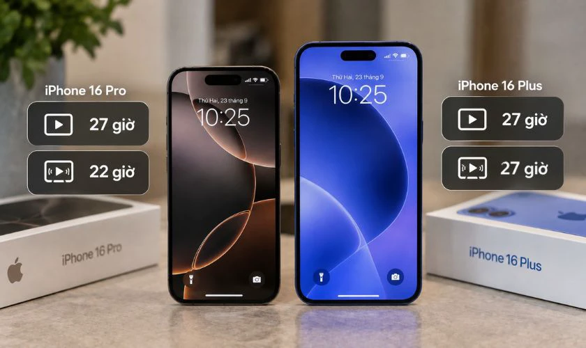 Về pin sạc: iPhone 16 Plus nhỉnh hơn khi xem trực tuyến