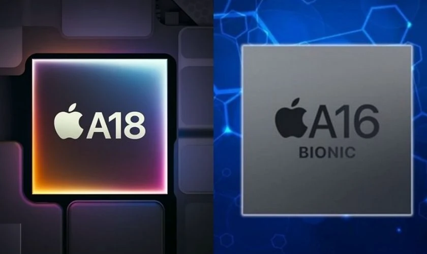 iPhone 15 Plus được trang bị chip A16 Bionic, trong khi iPhone 16 Plus sử dụng A18