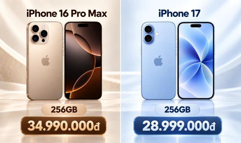 Về giá: iPhone 17 có giá khởi điểm thấp hơn