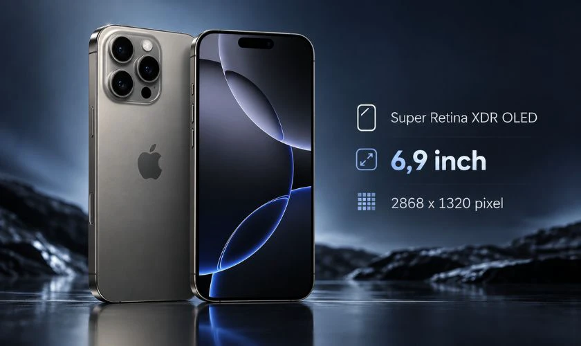 Về màn hình: 16 Pro Max rộng hơn, iPhone 17 sáng hơn