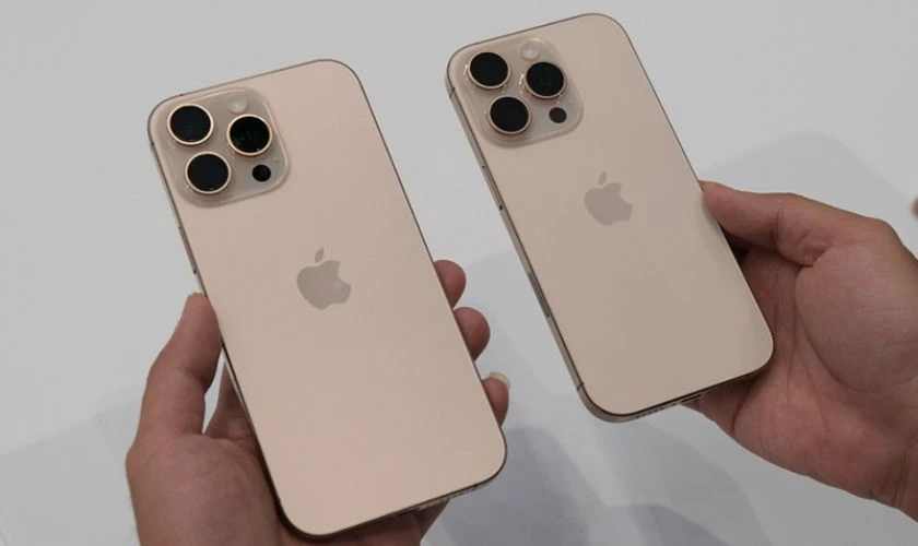 Về ngoại hình kích thước iPhone 16 Pro và 16 Pro Max cũng có sự khác biệt