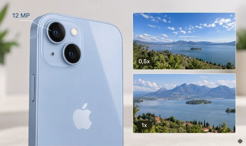iPhone 14 được trang bị hệ thống camera kép gồm camera chính 12MP