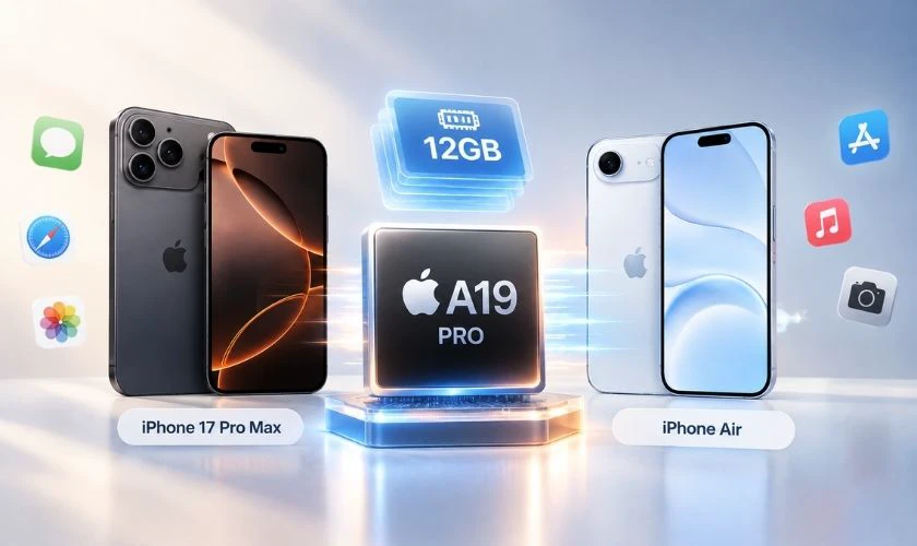 So sánh iPhone 17 Pro Max và iPhone Air về hiệu năng