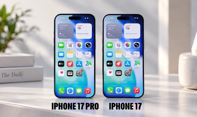 So sánh iPhone 17 và 17 Pro về màn hình