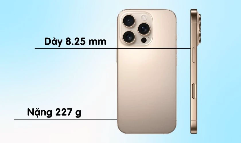16 Pro Max dày hơn nhiều so với iPhone Air