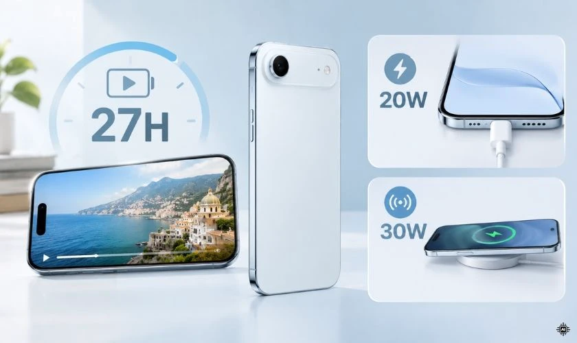 So sánh iPhone Air và iPhone 16 Pro Max về pin sạc