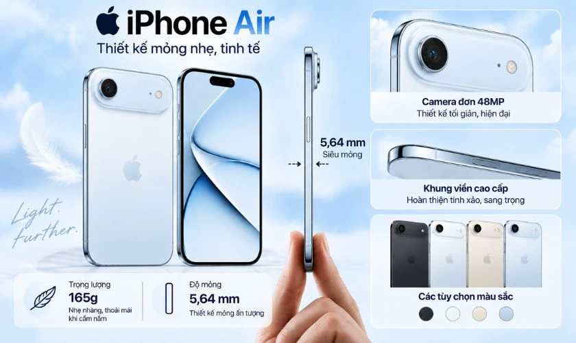 So sánh iPhone Air và iPhone 17 Pro về thiết kế