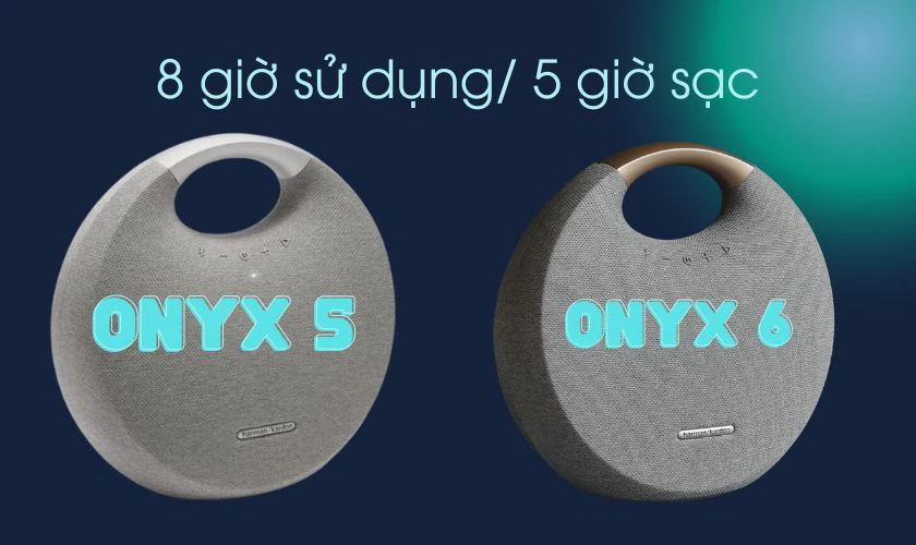 Loa Harman Kardon Onyx Studio 5 v&agrave; 6 c&oacute; thời lượng pin kh&ocirc;ng qu&aacute; kh&aacute;c biệt nhau