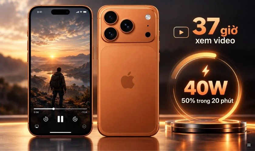 iPhone 17 Pro Max có thời gian xem video tối đa 37 giờ