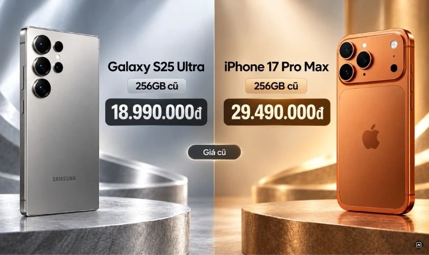 Samsung S25 Ultra và iPhone 17 Pro Max đều đã có hàng qua sử dụng