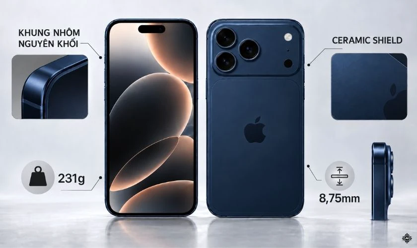 iPhone 17 Pro Max chuyển sang khung nhôm nguyên khối
