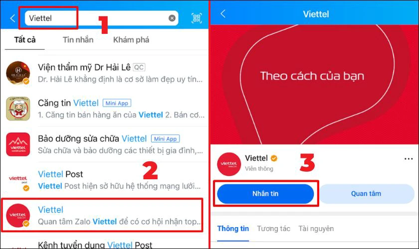 Tổng đài Viettel CSKH qua Zalo