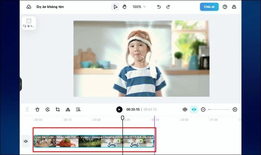 K&eacute;o thả 2 thanh 2 b&ecirc;n của video để giới hạn vị tr&iacute; muốn cắt video
