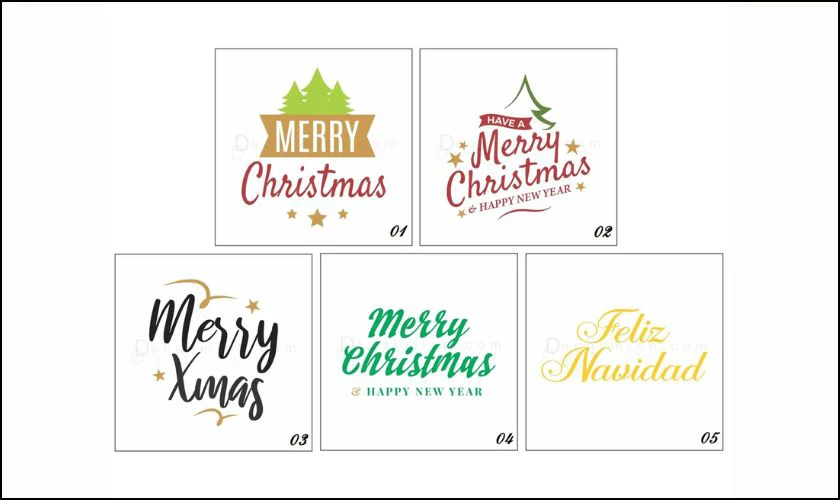 Sticker Gi&aacute;ng sinh dạng chữ