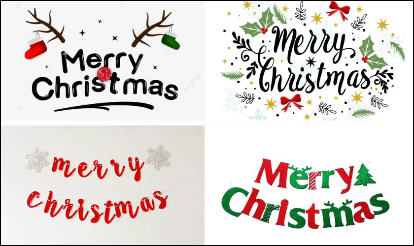 Sticker Gi&aacute;ng sinh dạng chữ đẹp