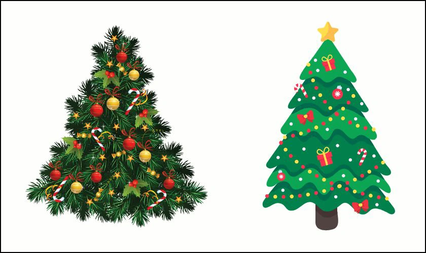 Sticker Gi&aacute;ng sinh h&igrave;nh c&acirc;y th&ocirc;ng Noel cute