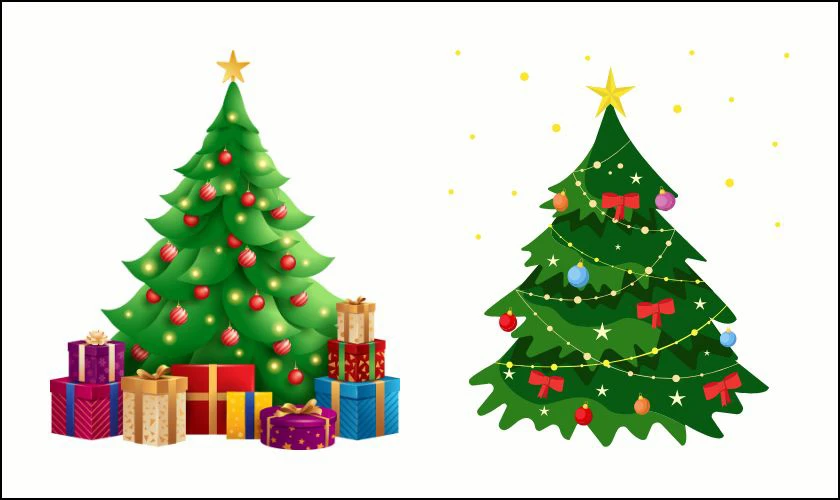 Sticker Gi&aacute;ng sinh h&igrave;nh c&acirc;y th&ocirc;ng Noel n&eacute;t