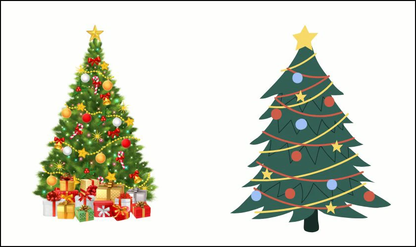 Sticker Gi&aacute;ng sinh h&igrave;nh c&acirc;y th&ocirc;ng Noel chất lượng