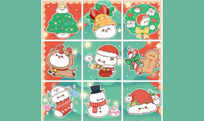 Sticker Gi&aacute;ng sinh cute HD