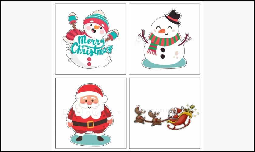 Sticker Gi&aacute;ng sinh cute  4K