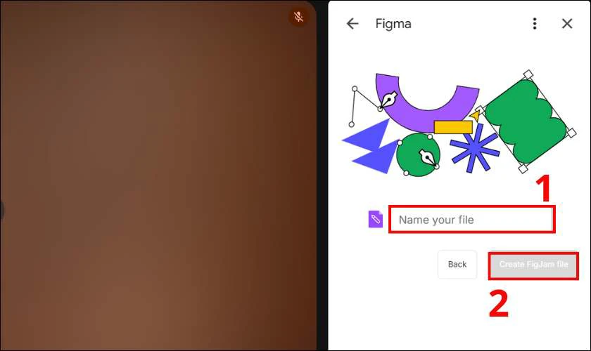 Đặt t&ecirc;n cho bảng trắng rồi nhấn Create FigJam file