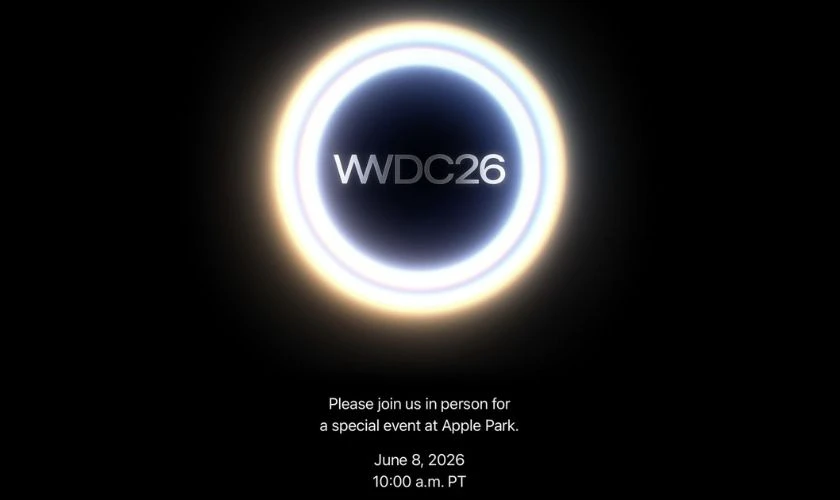 Apple chính thức tổ chức sự kiện WWDC26 từ ngày 08/06 đến ngày 12/06/2026