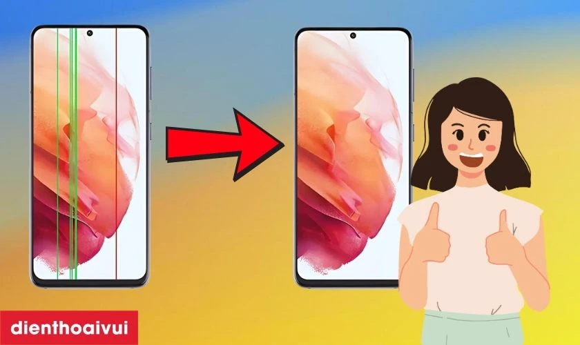 Sửa sọc m&agrave;n h&igrave;nh điện thoại Samsung
