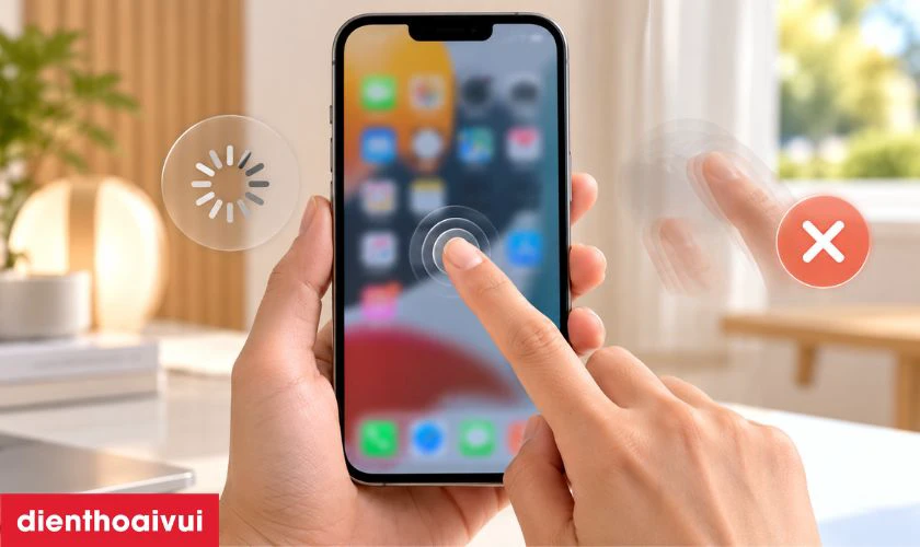 Lỗi hiển thị đi k&egrave;m cảm ứng chậm, loạn hoặc kh&ocirc;ng phản hồi