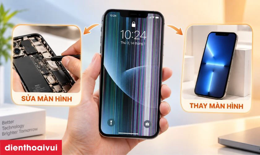 Sửa hiển thị m&agrave;n h&igrave;nh iPhone 13 Pro hay thay m&agrave;n h&igrave;nh?