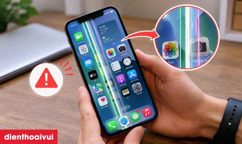 Màn hình iPhone 13 Pro Max bị lỗi hiển thị nhận biết thế nào?