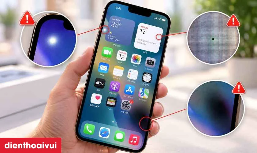 Xuất hiện đốm sáng, điểm chết hoặc vùng tối trên màn hình
