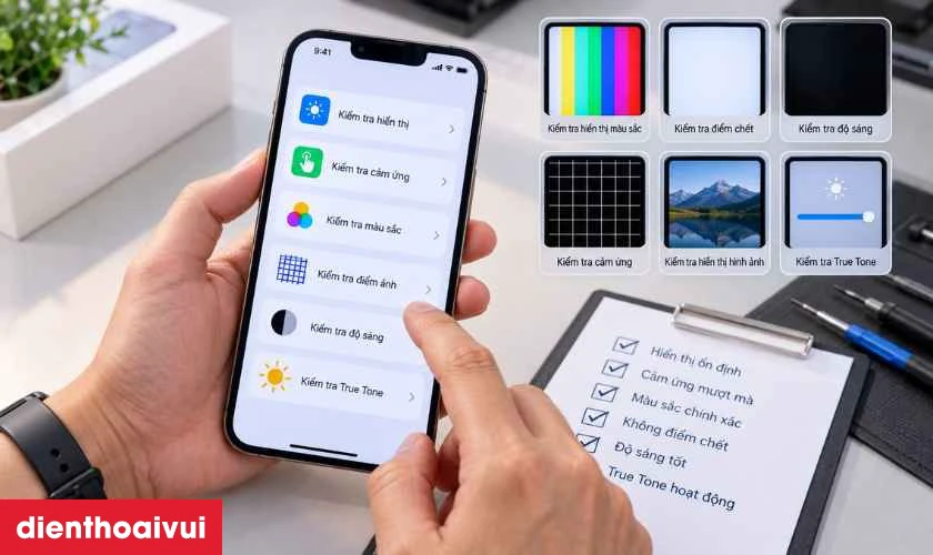 Cách kiểm tra màn hình iPhone 13 Pro Max trước khi sửa