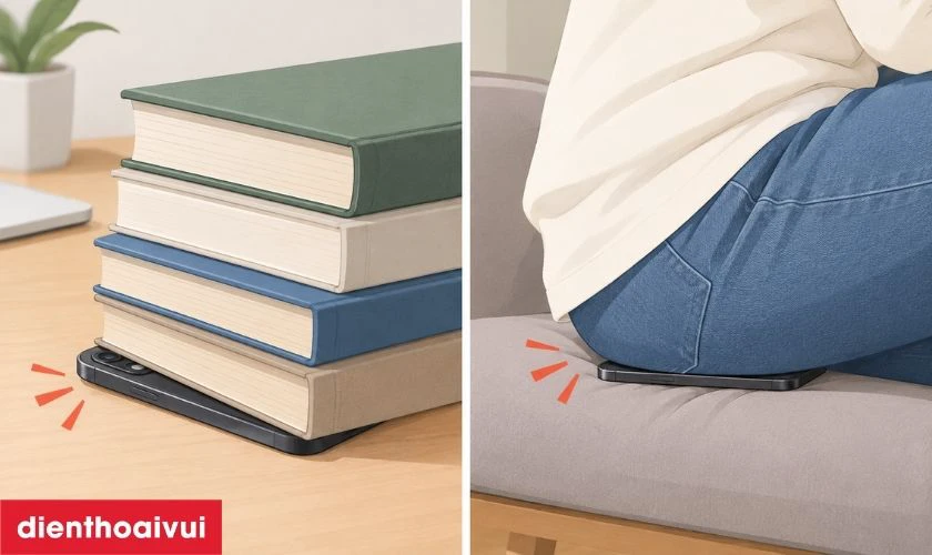 Kh&ocirc;ng đ&egrave; &eacute;p hoặc t&aacute;c động lực trực tiếp l&ecirc;n m&agrave;n h&igrave;nh