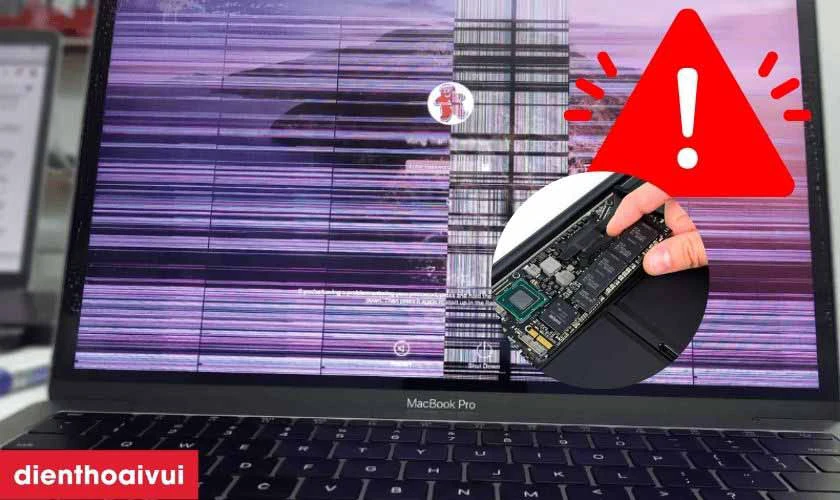 Dấu hiệu nhận biết cần sửa main lỗi m&agrave;n h&igrave;nh MacBook Pro 15 Inch A1990 2018/2019