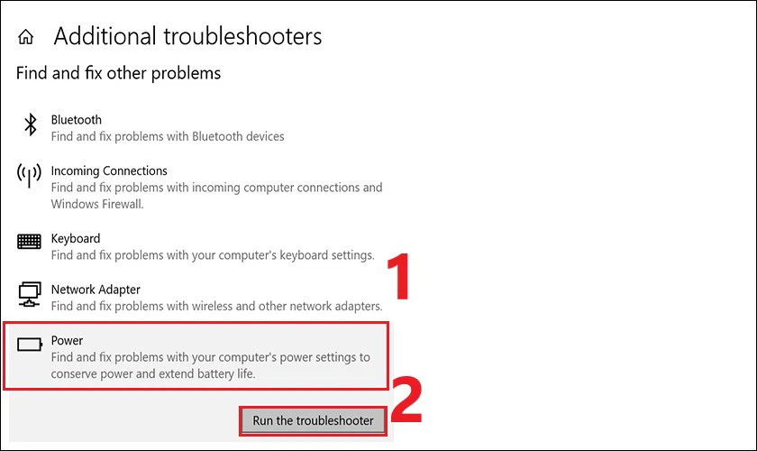 Nhấp v&agrave;o Run the troubleshooter để Troubleshooting chẩn đo&aacute;n lỗi v&agrave; khắc phục